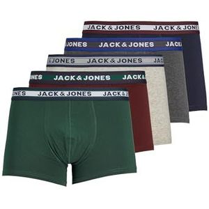 JACK & JONES Jacoliver Trunks Boxershorts voor heren, 5 stuks, Donkergrijs Melange