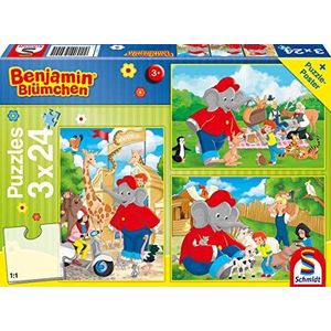 Schmidt Spiele Benjamin Bloempjes Zoo Puzzel 3x24 delen kleurrijk