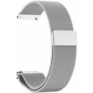 SYSTEM-S Eine Grösse metalen Milanese horlogeband voor Samsung Galaxy Watch 4, grijs, 20 mm, metallic/grijs, Metaal/grijs, armband