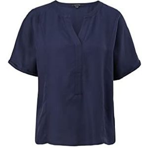 Comma Blouse met korte mouwen, blouse voor dames, 5876 donkerblauw