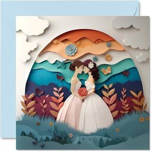 LGBTQ trouwkaarten voor koppels - Love and Cherish - felicitatiekaarten, verlovingen, felicitaties en felicitaties voor bruiloft - wenskaarten voor koppels en verloofden (niet 3D
