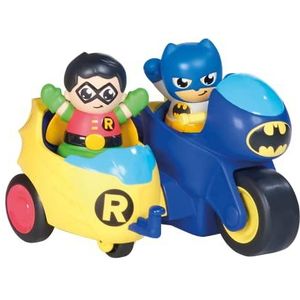 Toomies DC Comics Batman E73260 2-in-1 Batcycle Motor- en Sidecar Combinatie, Zijbevestiging, Vliegwielaandrijving, vanaf 12 maanden, zwart