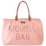 CHILDHOME, Mommy Bag, luiertas, moederschap, reistas, grote capaciteit, aankleedmat, verstelbare schouderriem, vakken, koeltas, koffer, roze/goud