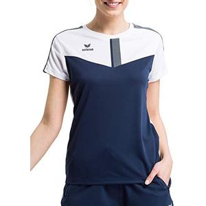 Erima Dames functioneel shirt Squad, wit/marineblauw/leigrijs