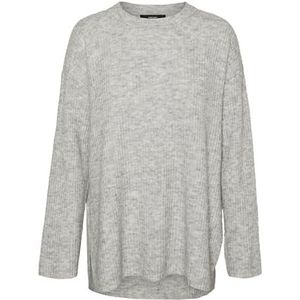 VERO MODA Vmpalma Noos Sweater Lange damestrui met ronde hals, Lichtgrijs chinees