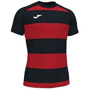 Joma 2XL Prorugby II Unisex shirt met korte mouwen zwart rood, Zwart/Rood