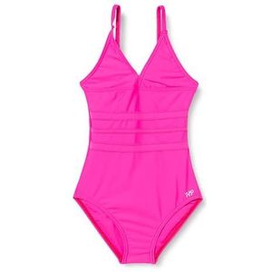 HAUTE PRESSION Eendelig badpak voor meisjes, effen, X9053, C03, T6A, roze, 6-16 jaar, Roze