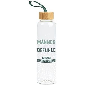 Grafik-Werkstatt Uniseks - drinkfles voor volwassenen van glas met grappige spreuk | met polsband | 550 ml | heren, groen, klein
