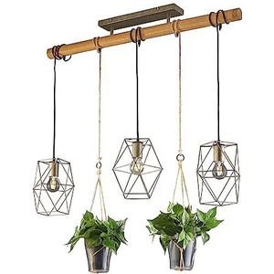 TRIO, Hanglamp, plant 3 x E27, max.40,0 W glas, helder transparant, lichaam: metaal, antiek nikkel L: 115,0 cm, L: 22,0 cm, H: 150,0 cm IP20, zonder verlichting, in hoogte verstelbaar