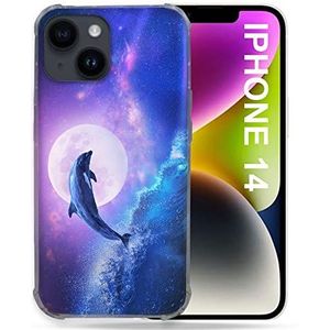 Beschermhoes voor iPhone 14 (6.1) dier dolfijn golf