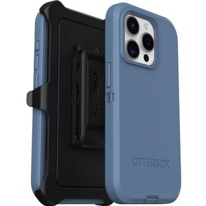 OtterBox Defender beschermhoes voor iPhone 15 Pro, schokbestendig, valbescherming, extreem robuust, beschermhoes, ondersteunt 5 x meer vallen dan militaire standaard, blauw