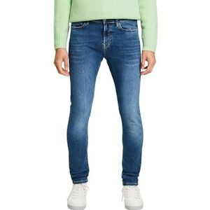 ESPRIT Skinny jeans met gemiddelde taille, Blauw Medium Washed