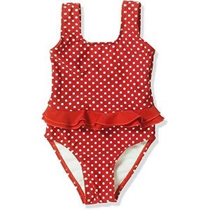 Playshoes UV badpak Kinderen Stippen/Ruches - Rood - Maat 86/92