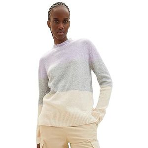 TOM TAILOR Denim 1039501 Sweatshirt voor dames, 34056 - Lavender Colorblock