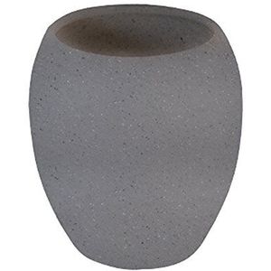 MSV 140752 keramische beker in steen-look, aardewerk, donkergrijs