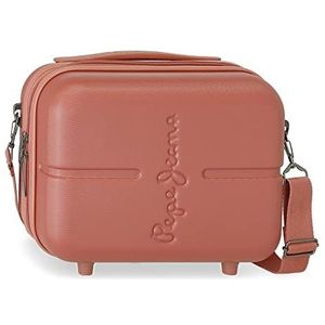 Pepe Jeans Highlight toilettas met schouderriem, 29 x 21 x 15 cm, rood, 29 x 21 x 15 cm, aanpasbare tas met schouderriem, terracotta, Eén maat, toilettas