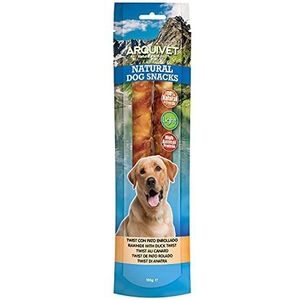 Arquivet 12 stuks snack twist met eend 24 cm 100 g Natural Dog Snacks - 100% natuurlijk - Chucks prijzen traktaties voor honden - licht product - zeer voedingsrijk