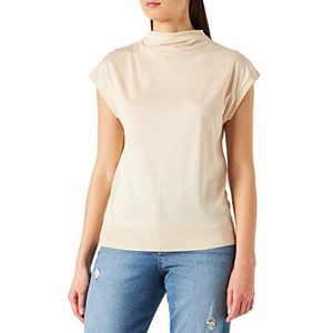 s.Oliver BLACK LABEL Regular T-shirt voor dames met korte mouwen, crèmekleurig