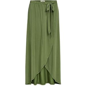Object Vrouwelijke maxi-rok met wikkeleffect, Vineyard groen