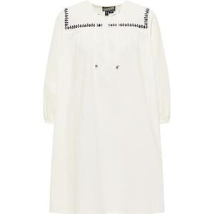 DreiMaster Vintage Boline-jurk, 3/4 mouwen, midi, voor dames, gebroken wit, S, Gebroken wit