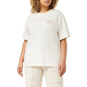 Lee T-shirt voor dames met ronde, ECRU