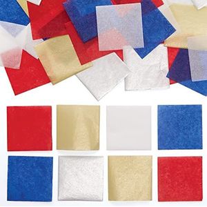 Baker Ross CN137 4000 stuks zijdepapier mini-vierkanten in de kleur rood, wit en blauw
