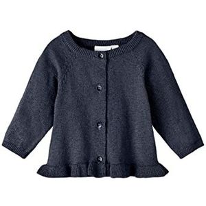 Name It Nbfrasille Ls Knit Card Vest voor babymeisjes, Donkere saffier.