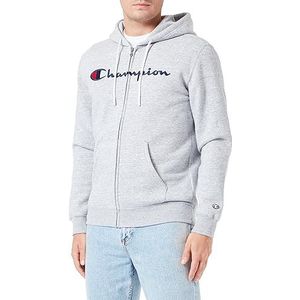 Champion Legacy American Classics Powerblend Fleece Full Zip Sweatshirt met capuchon voor heren, Grigio Melange