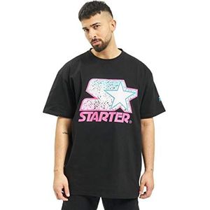 STARTER BLACK LABEL Starter Multicolored Logo Tee T-shirt voor heren, zwart (zwart/roze)