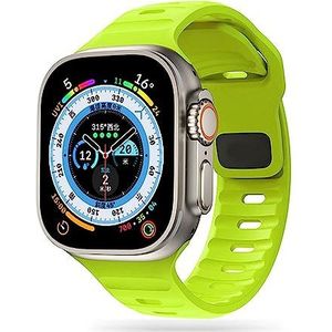 TECH PROTECT Iconband Line vervangende sporthorlogeband van zachte TPU-siliconen, compatibel met Apple Watch 4/5/6/7/8/SE/ultra limoengroen