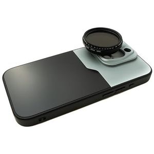 SYSTEM-S ND Vario Filter 37mm 2 tot 400 Neutraal Density Met Hoesje voor iPhone 15 Pro