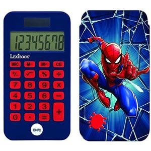 Lexibook Marvel Spider-Man, zakrekenmachine, klassieke en geavanceerde functies, hardcover, werkt op batterijen, blauw/rood, C45SP