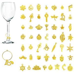 50/40/30/20 stuks wijnglas hangers bedels, wijn onder het motto kelk drinken markers tags met gespdesign voor wijn cocktail champagne proeverij feestdagen decoratiebenodigdheden geschenken, Alle, Geen edelsteen