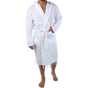 Cacala Pure Kimono badjas serie - 100% natuurlijk Turks katoen - extreem absorberend en pluizig, sneldrogend, comfortabel en warm, uniseks, Wit.