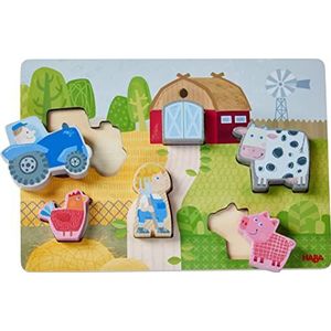 HABA Puzzel van hout, klein, boerderij, 12 maanden en meer dan 306289, 306289, kleurrijk