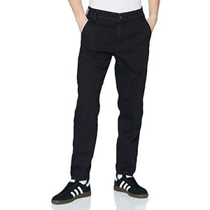 Urban Classics Heren chino gebreide broek denim, zwart.