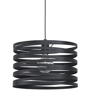 Eglo Cremella Hanglamp, 1-vlammige vintage hanglamp, industrieel, hanglamp van staal in zwart, eettafellamp, woonkamerlamp hangend met E27-fitting, Ø 37 cm