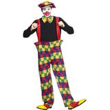 Smiffys clownskostuum met broek, hoed en veters, meerkleurig, medium