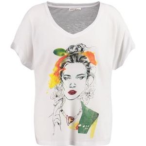 KEY LARGO T-shirt Carmen à col en V pour femme, Blanc (1000)., XXL
