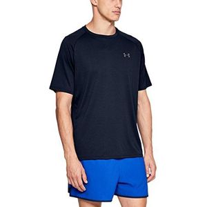 Under Armour Tech 2.0 Sportshirt voor heren, ademend, korte mouwen, sneldrogend shirt, bruin (Silt Brown Light Heather/Black), XL