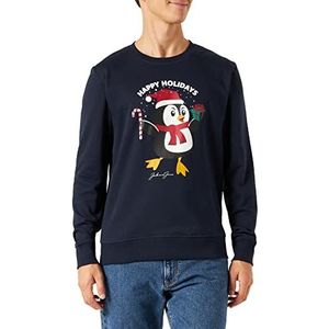 Jack & Jones JORTOON Sweatshirt met ronde hals Xmas trainingspak, blazer marineblauw, M heren, marineblauw blazer