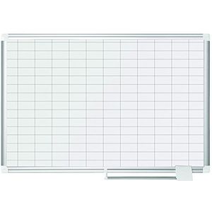 Bi-Office New Generation Magneetplanner, geëmailleerd, 90 x 60 cm, oppervlak met vierkant rooster, 25 x 50 mm