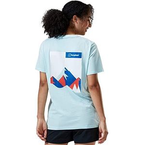 Berghaus Boyfriend Dames T-Shirt Dolomites Mountain Short Sleeve Tee, Iced Aqua, 36