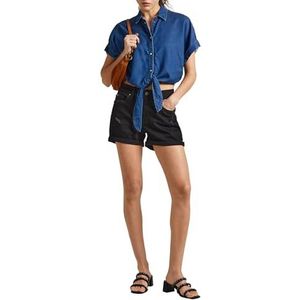 Pepe Jeans Hw Straight Shorts Dames Shorts, Zwart (Denim XG8)