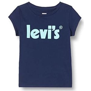 Levi's Kids Lvg Basic T-shirt voor meisjes, met poster, middeleeuws blauw