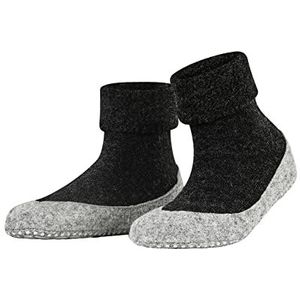 FALKE Cosyshoe damespantoffels, antislip noppen, viltzool, betere grip, dik, warm, ademend, klimaatregeling, geurremmend, wol, 1 paar, Grijs (Antraciet Melange 3099)