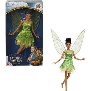 Peter Pan & Wendy Disney Peter Pan & Wendy HNY37 Pop Fee Bell met groene jurk, glinsterende vleugels en een beweegbaar lichaam, speelgoed voor kinderen, vanaf 3 jaar, HNY37