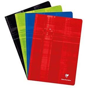 Clairefontaine - Ref. 31210C - Geniete notebook (40 vellen) - A4 formaat - Geruit - Geborsteld vellum papier 90 g/m² - Omslag van gelamineerd karton - Willekeurige kleurkeuze