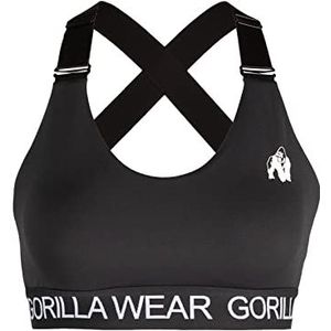 Gorilla Wear - Colby Sports Bra – zwart – sportbeha bodybuilding fitness tight fit top ondergoed sterke ondersteuning yoga dagelijks bustier, zwart, M, zwart.