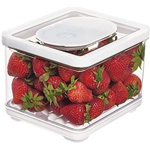 iDesign iD Fresh Keukenbewaardoos van gerecycled kunststof, BPA-vrij, voor groenten en fruit, maat S, transparant/wit/groen